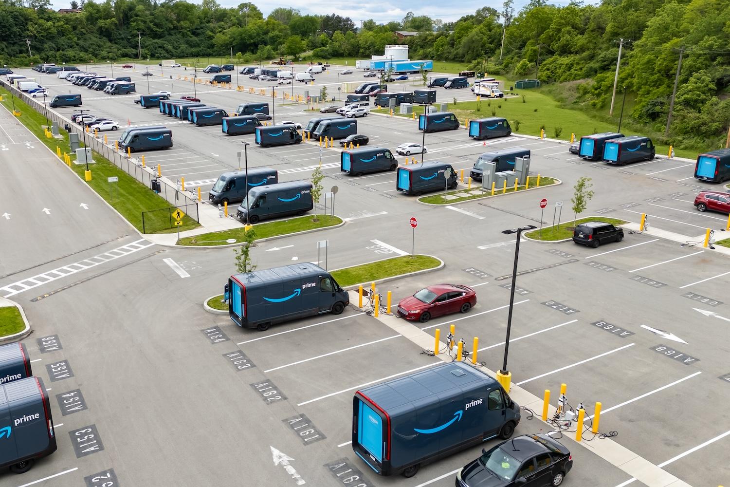electric amazon delivery vans — fleet electrification — electric vehicles