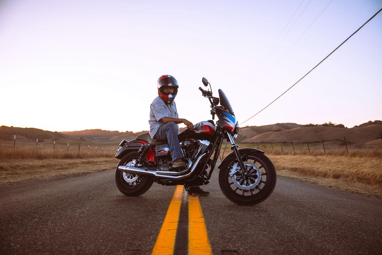 military veteran riding a motorcycle — motorcycles as therapy for veterans 