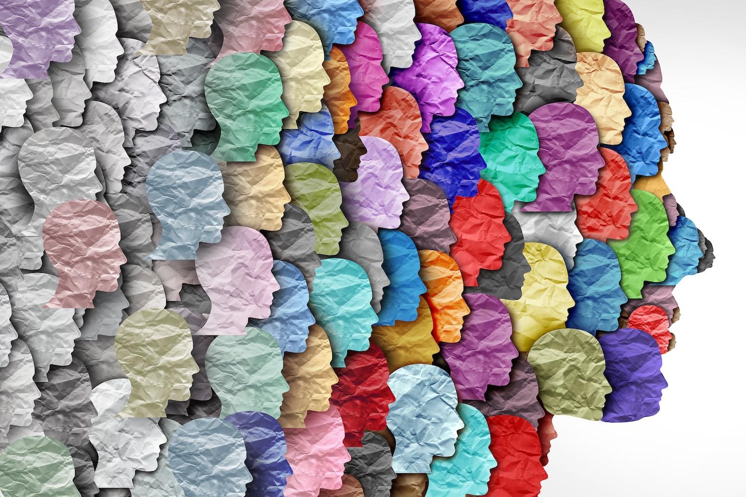 graphic representing diversity and a changing population — DEI