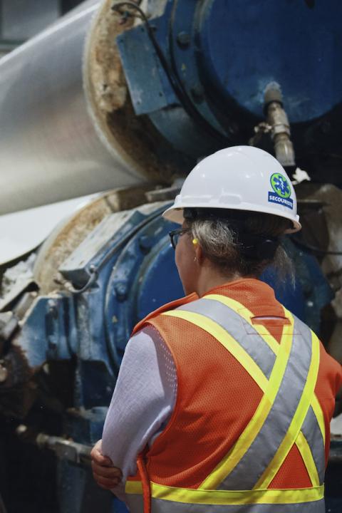 inside recycling plant