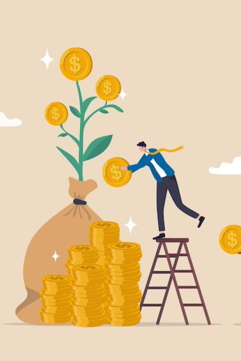 A graphic of people stacking coins in a pile — Just Futures