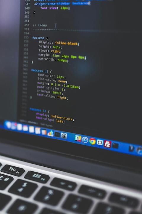 Lines of code on a laptop. 