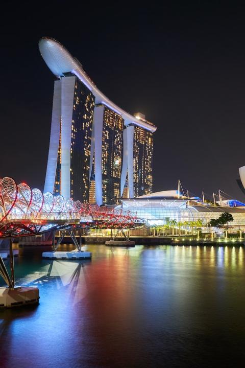 The skyline around the Gardens by the Bay nature park in the Central Region of Singapore.