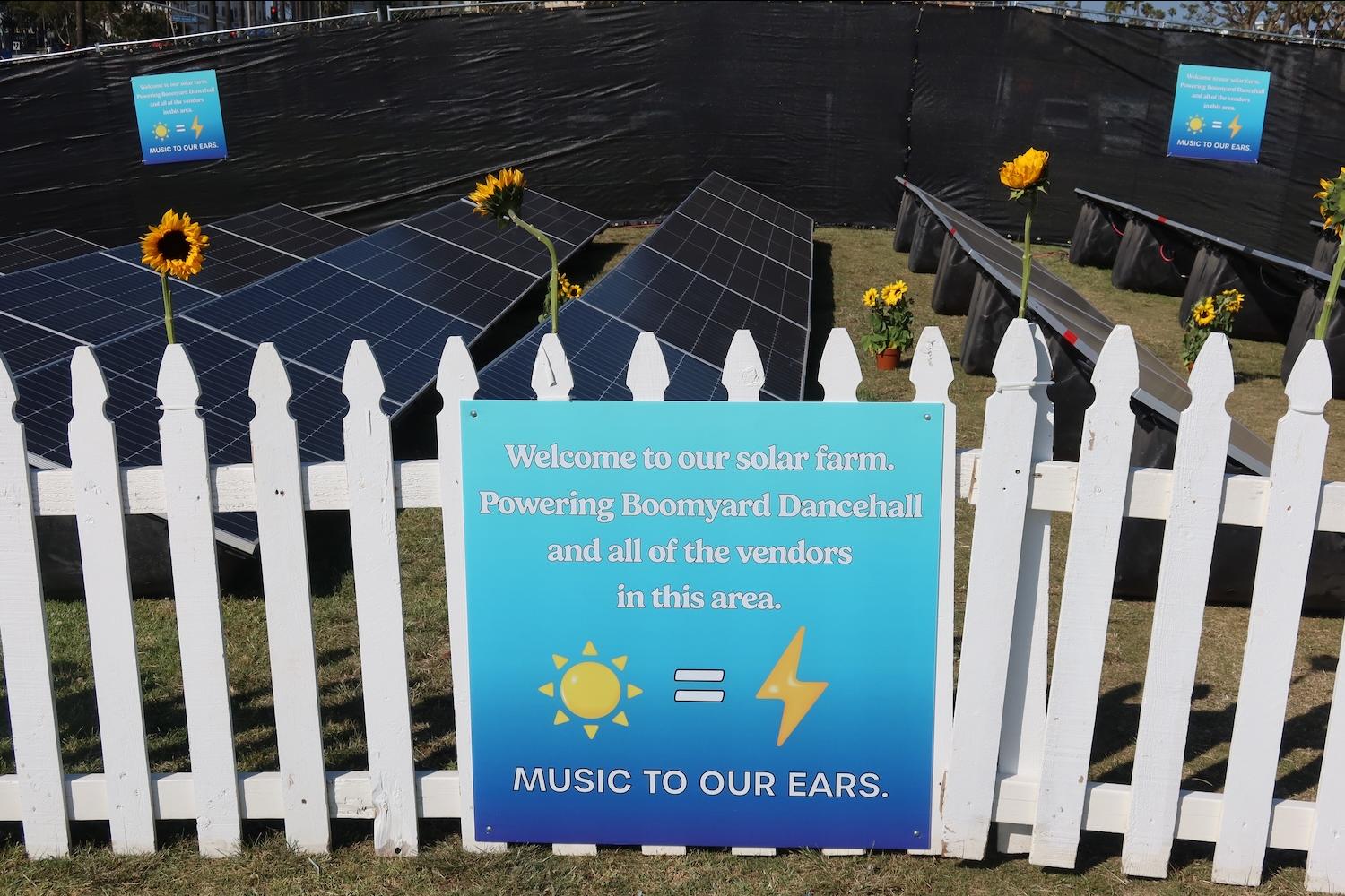 solar garden at a music festival — sustainability at music festivals