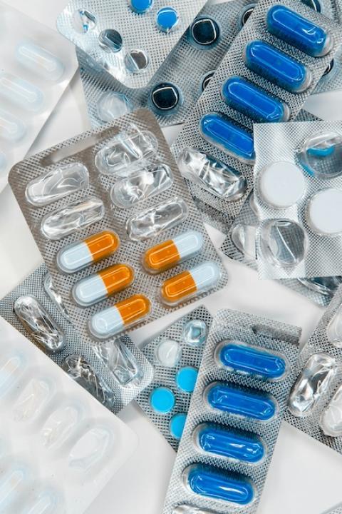 A variety of medications in blister packs — rare disease clinical trials