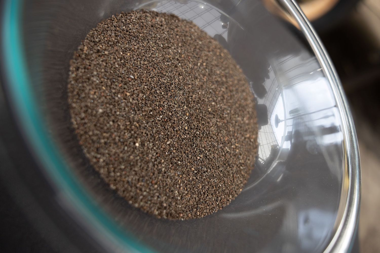 recycled shingle material ground into granules for recycling