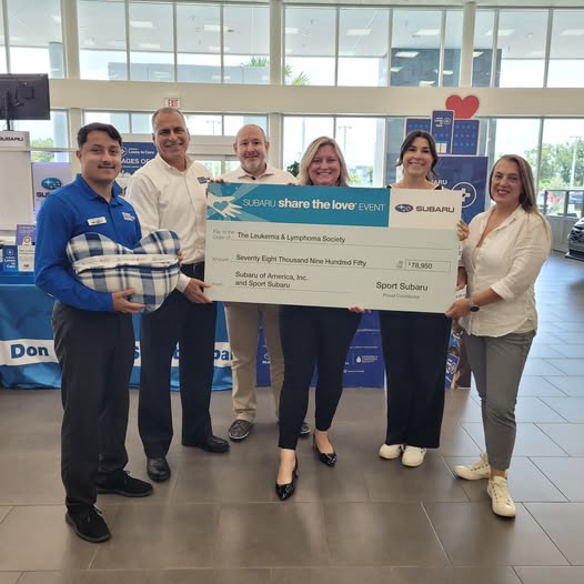 sport Subaru donation to The Leukemia & Lymphoma Society