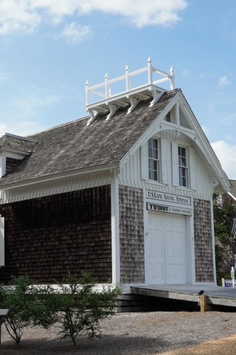 The restored Kill Devil Hills Lifesaving Station in Corolla, North Carolina — Outer Banks employee housing