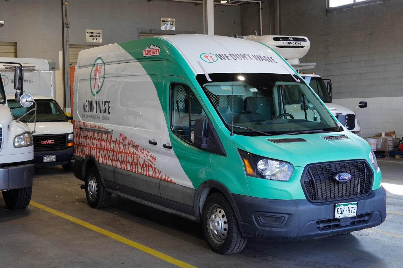 One of We Don't Waste's pick up and delivery vans — food waste