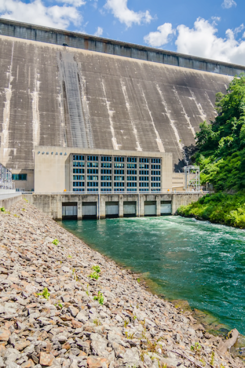 hydropower dam in North Carolina — renewable energy in the US