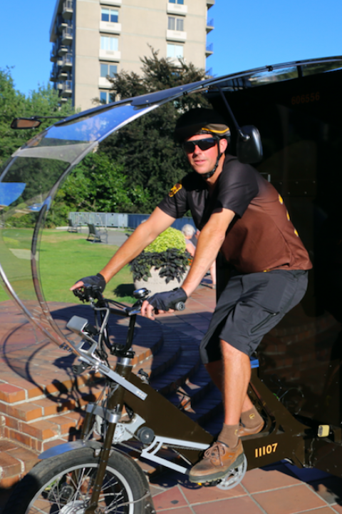 As UPS adds more hybrid and electric vehicles - and even bicycles - as it shifts to a low-carbon fleet, the rattle of the engine you hear as trucks pull up to your house with that coveted package could soon become a thing of the past.